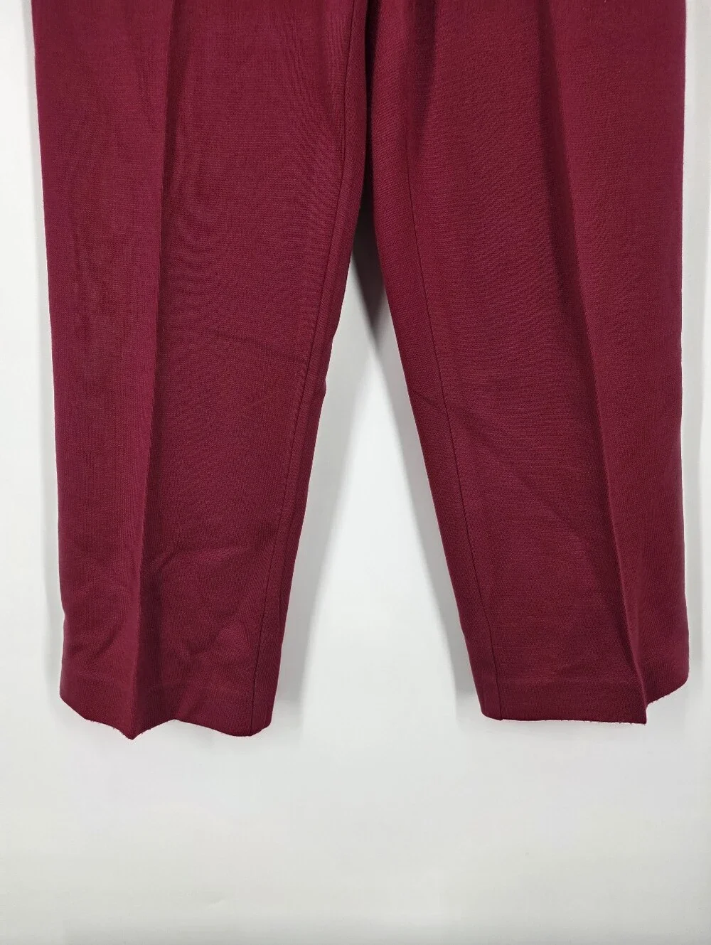 Alfred Dunner Burgundy Knit Elastic Waist Pants Size 8 Pull On Trousers